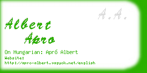 albert apro business card